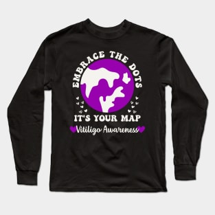 Vitiligo Awareness Embrace the Dots Vitiligo Acceptance Long Sleeve T-Shirt